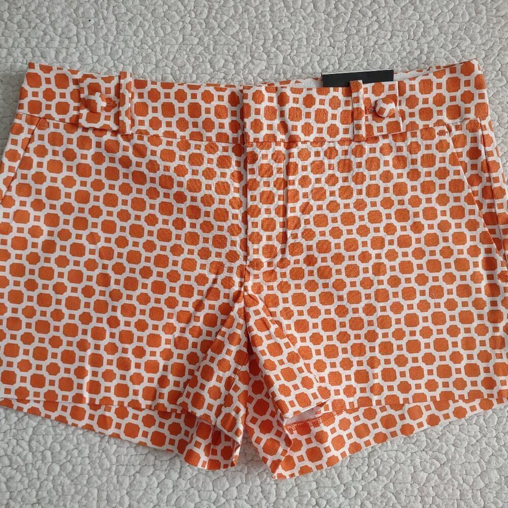 NWT Banana Republic orange white geometric Ryan Fit shorts ladies size 6
